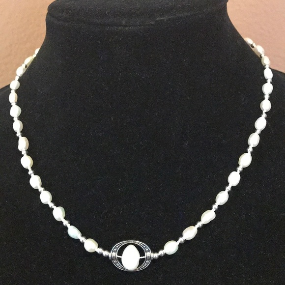 Sterling Silver and pearl necklace - Picture 3 of 5